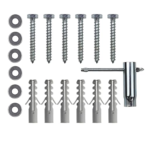 Anclas  | Anclajes de Drywall para Montaje de Televisión, Kit de Tornillos de Retención Incluye Anclajes para Pared de Concreto, Tornillos de Retención M8 y Arandela para Instalación en Pared de Ladrillo o Concreto con Herramienta de Tornillo y Socket. Anclas Anclas