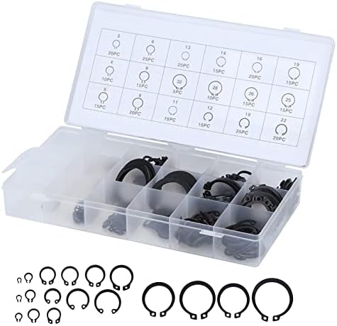 Anillos de retención  | Juego de Anillos Retenedores Externos, Kit de Anillos de Resorte, 300 Piezas de Anillos Circlip de Acero Aleado de 2 mm, Juego de Kit de Anillos E Circlip Anillos de retención Anillos de retención