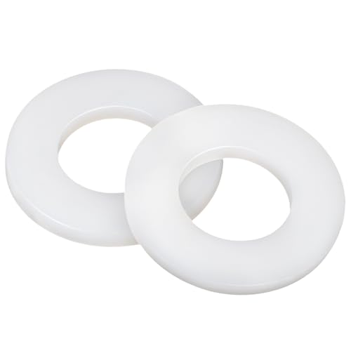 Arandelas de hardware  | Arandela plana de nylon M10, 10 mm de diámetro interior, 20 mm de diámetro exterior, 2 mm de grosor, anillo de sellado, 50 piezas, color blanco. Arandelas de hardware Arandelas de hardware