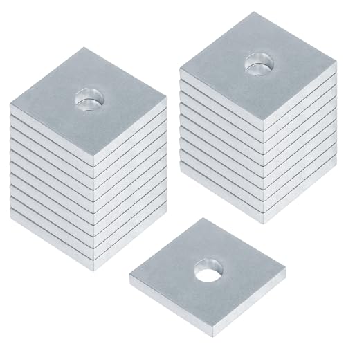 Arandelas de hardware  | Placa de Lavadora de Estribo Cuadrada de 2 Piezas, Tamaño de Tornillo 1/4″, Compatible con Canal de Estribo de 1-5/8″, Placa de Soporte Plana de Acero Electrozincado, Grosor de 5.6 mm Arandelas de hardware Arandelas de hardware