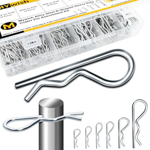 Clavos  | Kit de 15 Piezas de Pasadores de Cotter, Clip de Pasador en Forma de R, Acero Aleado Zincado de Alta Resistencia, Juego de Pasadores de Cotter Reutilizables para Tractores, Propietarios de RV, Mecánicos, Cortadoras de Césped, 6 Tamaños Clavos Clavos