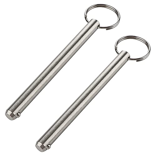 Clavos  | Paquete de 2 Piezas de Pasador de Liberación Rápida de Gran Tamaño, Diámetro 0.394″ (1 mm), Longitud Total 4.72″ (12 mm), Longitud Útil 4.13″ (15 mm), Acero Inoxidable 316 Completo, Pasador para Toldo Bimini, Hardware Marino Clavos Clavos