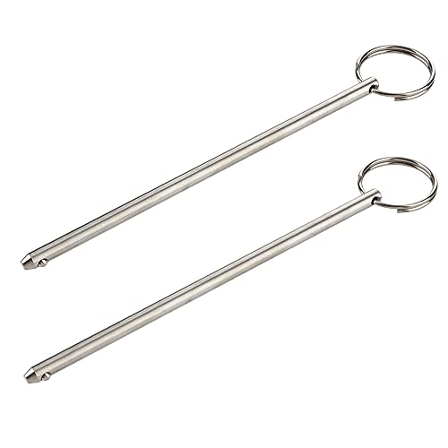 Clavos  | Paquete de 2 Piezas de Pasador de Liberación Rápida Larga, Diámetro 0.236″ (6 mm), Longitud Útil 5-3/4″ (146 mm), Longitud Total 6.3″ (16 mm), Acero Inoxidable 316 Completo, Pasador para Toldo Bimini, Accesorios Marinos Clavos Clavos