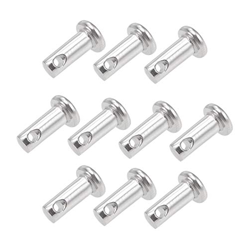 Clavos  | Pasadores de Clevis de Un Solo Orificio – 4Mm X 10Mm Cabeza Plana de Acero Inoxidable 304, 10 Piezas Clavos Clavos