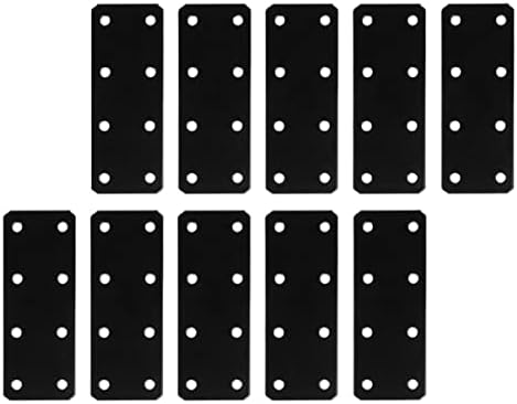 Frenos  | 30 Piezas de Placas de Fijación de Hierro Soporte Metal Bracket Recto Soporte Metal Negro Soporte Recto Esquina Refuerzo Unión de Cercas Soportes para Refuerzos Espejo Engrosado Sujetadores Frenos