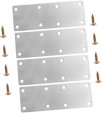 Frenos  | 4 Piezas Conector de Placa Soporte Metálico Soportes para Estantes Flotantes Soporte Recto Soportes Metálicos Soportes Rectos Pequeños Placas de Reparación Código de Esquina Acero Inoxidable Plano Frenos Frenos