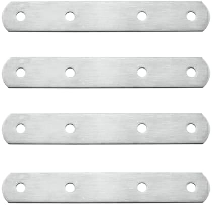 Frenos  | 4 Piezas de Soporte Recto de Acero Inoxidable de 5X8 Pulgadas con 4 Agujeros para Tornillos, Placa Conectora Plana para Estructuras de Construcción y Conexión de Muebles Frenos Frenos