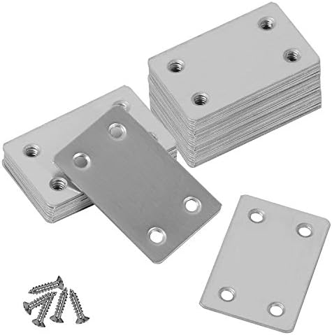 Frenos  | 40 Piezas de Placas de Reparación Planas Rectas 2.4 X 1.5 Pulgadas, 0.05 Pulgadas de Grosor, Soportes Rectos de Acero Inoxidable para Conectar Muebles, Reparación y Fijación de Juntas con 160 Piezas de Tornillos Frenos Frenos