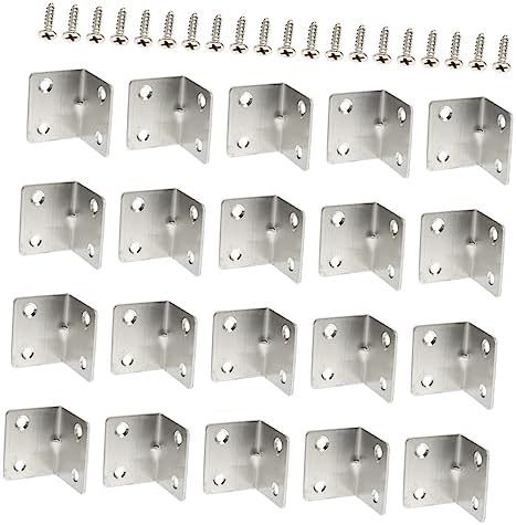 Frenos  | 60 Pcs Soportes de Ángulo de Metal para Esquinas – Soportes de Ángulo de Alta Resistencia para Madera – Soportes Planos para Esquinas – Soportes Planos para Marcos de Esquinas, Mesas y Sillas de Acero Inoxidable Frenos Frenos