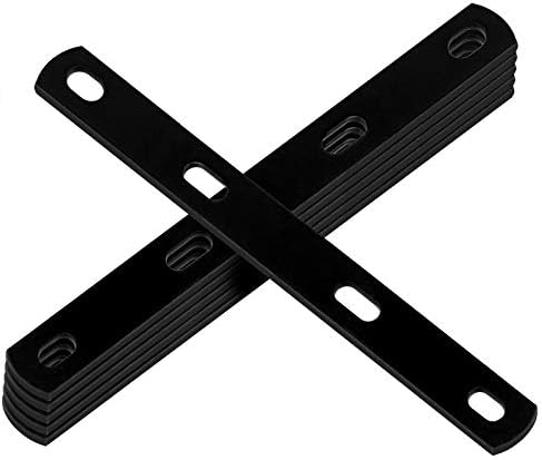 Frenos  | Placa de Reparación de 12″ en Acero Negro, Correas Rectas, Placa Plana de Alta Resistencia, Soporte Industrial para Carpintería de Granja, Speedbrace, Soporte Metálico, 12-1/8″L X 1-1/8″W, Grosor de 4Mm, Carga Máxima 110Lb (6 Piezas) Frenos Frenos