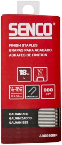 Grampas  | A809909R 1/2″ – 1-1/2″ Grapas de Acabado de Corona de 18 Calibres 1/4″, Acabado Galvanizado, Paquete de 1,000 Unidades Grampas Grampas