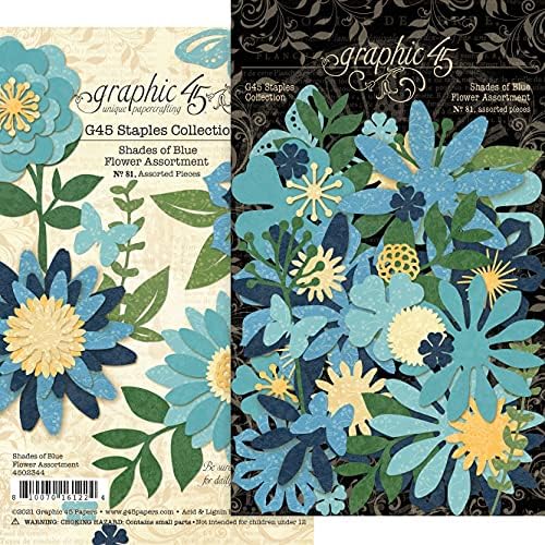 Grampas  | Asortimento de Flores Graphic 45 Staples – Tonos de Azul, Multicolor Grampas Grampas