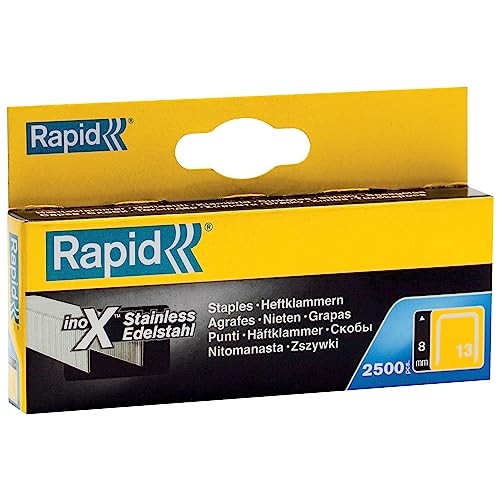 Grampas  | Grampas de Acero Inoxidable Rapid para Textiles, Finewire No. 13, Longitud de Pierna 6Mm, Grampas para Pistola Grapadora, Alto Rendimiento, 25 Piezas, En Caja (1183726) Grampas Grampas