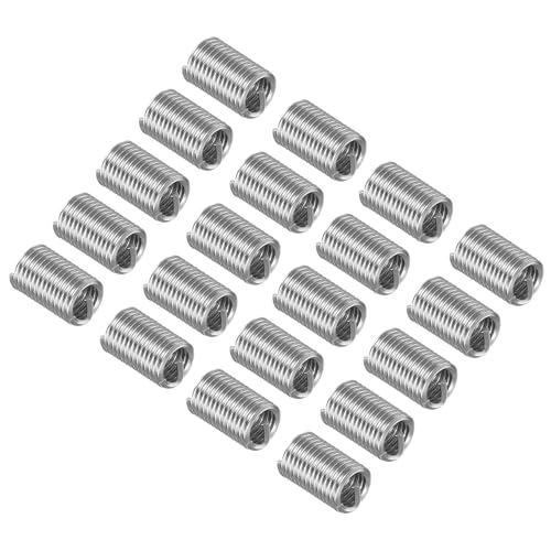 Insertos roscados  | Insertos de rosca de alambre, M4X0.7 3D 12 mm de longitud, inserto de manguito de tornillo de acero inoxidable 304 tipo helicoidal – (Aplicaciones: Para reparaciones automotrices), 20 piezas Insertos roscados Insertos roscados