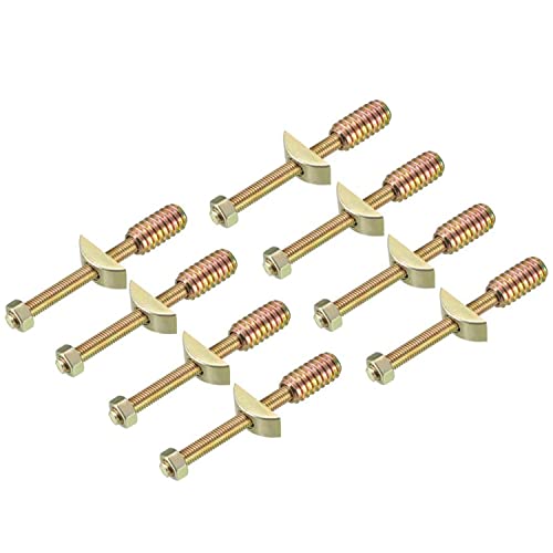 Juegos de assortimento de tuercas y tornillos  | 8 Piezas de Conectores de Muebles de Metal, Conector de Varilla Roscada para Ensamblaje de Mesa y Cama, Accesorio de Tornillo, Tuerca con Arandela de Media Luna (M8X1Mm) Juegos de assortimento de tuercas y tornillos Juegos de assortimento de tuercas y tornillos