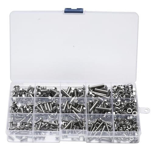 Juegos de assortimento de tuercas y tornillos  | Kit de Surtido de Tornillos de Hardware – Juego de Tornillos, Tuercas y Arandelas – Organizador de Surtido de Tuercas y Tornillos – Almacenamiento de Tornillos y Tuercas Métricas – Kit de Tornillos de Alta Resistencia con Estuche Juegos de assortimento de tuercas y tornillos Juegos de assortimento de tuercas y tornillos