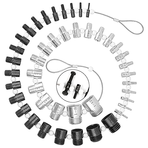 Juegos de assortimento de tuercas y tornillos  | Verificador de Roscas de Tuerca y Tornillo – Verificador de Roscas de Acero Rápido Estándar y Métrico – Juego Completo de Calibradores Masculinos y Femeninos SAE – Medidas Precisos Juegos de assortimento de tuercas y tornillos Juegos de assortimento de tuercas y tornillos