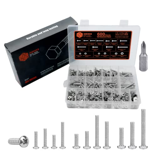 Juegos de tornillos y pernos  | Juego de 6 Piezas de Tornillos de Cabeza Pan Phillips #6-32, #8-32, #1-24, Tuercas, Arandelas Planas, 34 Tornillos de Máquina de Acero Inoxidable, Tuercas y Arandelas, Kit de Surtido, Juego de Tornillos de Máquina de Cabeza Pan Phillips (Plata) Juegos de tornillos y pernos Juegos de tornillos y pernos