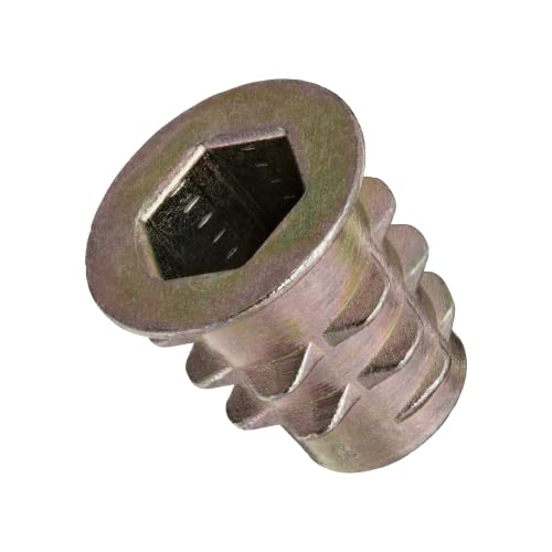 Nueces  | Insertos roscados, zinc, con brida hexagonal, roscas internas M6-1.0, longitud de 13 mm (paquete de 50) Nueces Nueces