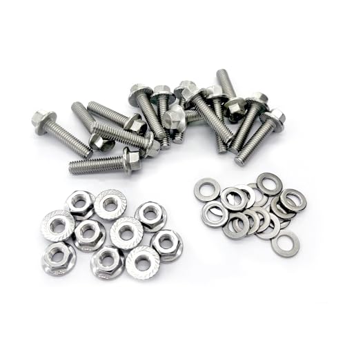 Pernos  | 3 Juegos de Tornillos Hexagonales con Flange M6X1.-2Mm, Tornillos Hexagonales con Flange, Tornillos de Colgar, Acero Inoxidable 18-8 (34), Tornillo con Flange M6 y Tuercas, Arandela para Asegurar Componentes de Escape (M6X2Mm) Pernos Pernos