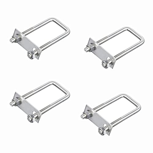 Pernos  | 4 Juegos de U-Bolts Cuadrados de Acero Inoxidable 304 de 2″ (50 mm) de Ancho Interno, 3.15″ (80 mm) de Longitud, Acero Inoxidable M6 con Tuercas, Placa de Marco, Accesorios para Automóviles, Remolque de Barco, Piezas Industriales Pernos Pernos