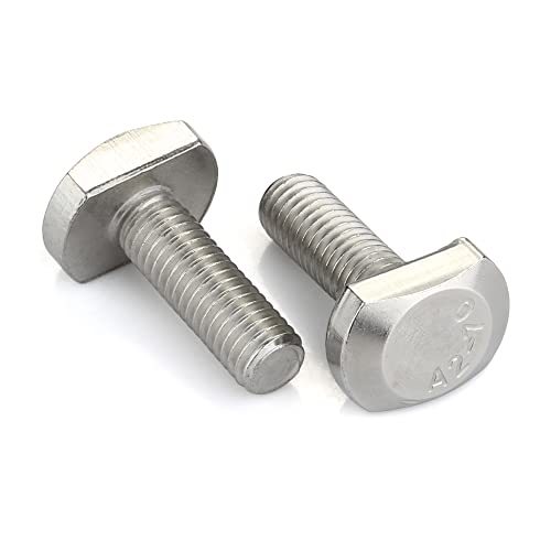 Pernos  | M8 X 25Mm Tornillos en Forma de T para Ranura en T, Pernos Deslizantes, Acero Inoxidable 304 18-8, Acabado Liso, Totalmente Rosados, 10 Pcs Pernos Pernos