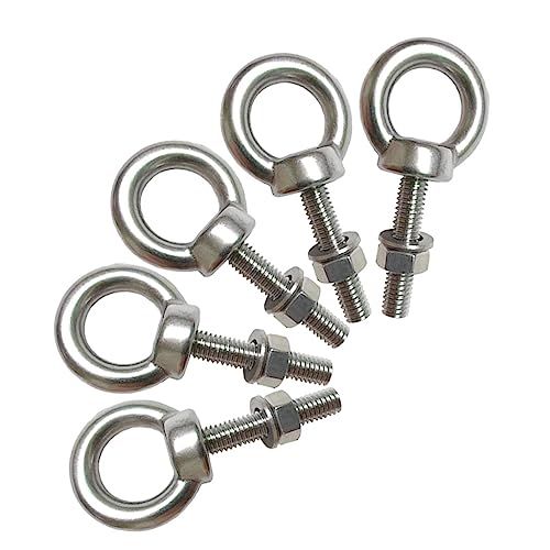 Pernos  | Ojal de hombro, tornillos ojal de acero inoxidable M6 de 1.2″ para uso pesado, 5 piezas M6 (longitud de rosca 30 mm), accesorios incluyen juego de tuercas y arandelas. Pernos Pernos