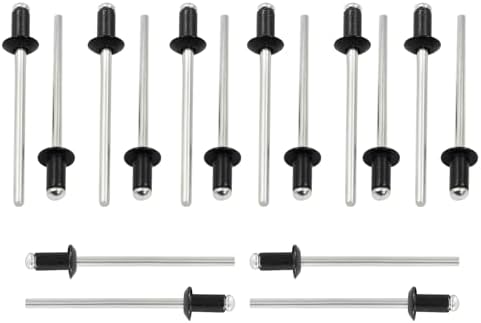 Remaches  | 1 Piezas Remaches Ciegos de Aluminio 1/8 Pulgada X 1/4 Pulgada Remaches Pop Negros 3.2X6Mm Surtido de Remaches Pop para Kayak, Barco Marino Remaches Remaches