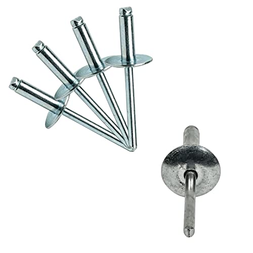 Remaches  | 100 Piezas Remaches Pop de Aluminio con Gran Flange 3/16″ X 3/4″ Remaches Ciegos de Cuerpo Domo con Mandril de Acero para Trabajo en Chapas de Acero, Remaches de Aluminio para Barcos, Remaches Pop Largos Remaches Remaches