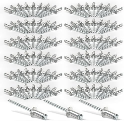 Remaches  | 120 Pcs Remaches Ciegos de Acero Inoxidable 1/8″ X 3/8″, Kit de Surtido de Remaches de Brida, Remaches Pop Fuertes Remaches Remaches