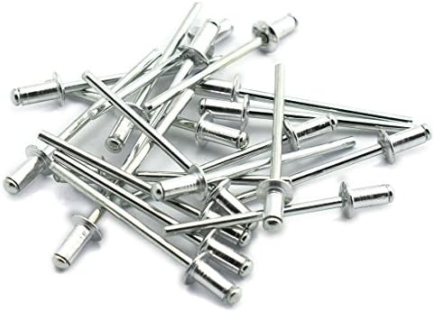 Remaches  | 120 Pcs Remaches Ciegos de Aluminio de 1/8″ X 1/4″ (4-4) con Cabeza Redonda y Abierta para Decoración – Clavos Remaches Pop Remaches Remaches