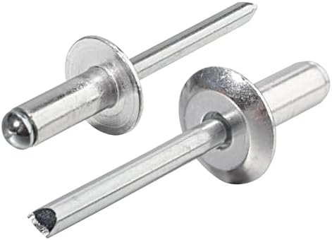 Remaches  | Paquete de 240 Piezas de Remaches Ciegos de Gran Brida 1/8″ X 5/8″, Remaches de Cabeza Grande de Aluminio, Remaches Pop de 3.2Mm X 16Mm, Remaches de Cuerpo de Aluminio con Mandril de Acero (Plateado) Remaches Remaches