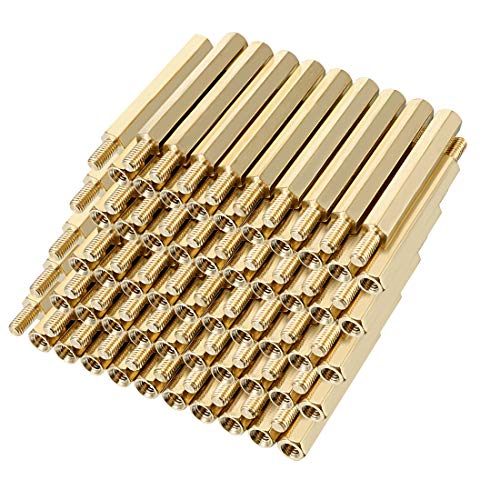 Separadores y distanciadores  | 100 Pcs M3 30+6 mm Separadores de Bronce Hexagonales con Rosca Macho y Hembra para PCB Separadores y distanciadores Separadores y distanciadores