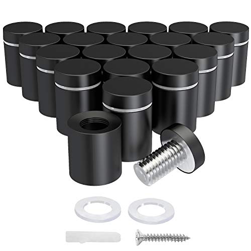 Separadores y distanciadores  | Paquete de 20 Tornillos Separadores (3/4 pulg. de diámetro x 1 pulg. de largo), Hardware de Montaje Separador de Acero Inoxidable para Señales de Acrílico, Negro Separadores y distanciadores Separadores y distanciadores