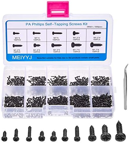 Tornillos  | 1 Tipo de Tornillos Micro Phillips Autoperforantes Multiusos M1 M1.2 M1.4 M1.7 – Kit de Surtido Pack de 1 Sujetadores Tornillos