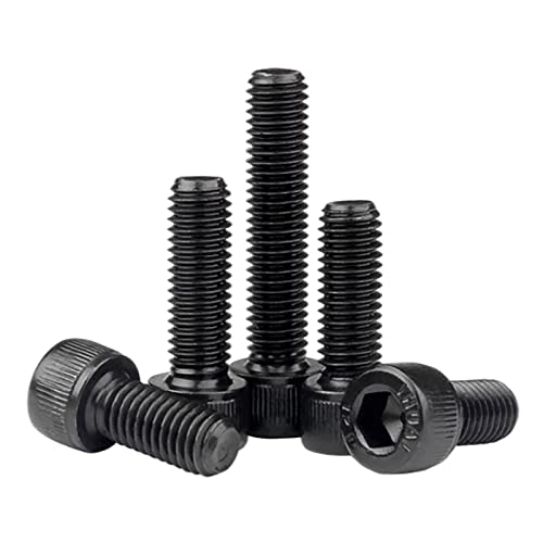 Tornillos  | 25 Piezas de Tornillos de Cabeza Hexagonal M8 X 16/2/25/3/4 Mm, Tornillos de Máquina de Acero Aleado Grado 12.9 con Accesorios de Llave Allen, Acabado de Óxido Negro, Rosca Totalmente Fileteada: 1.25 Mm Sujetadores Tornillos