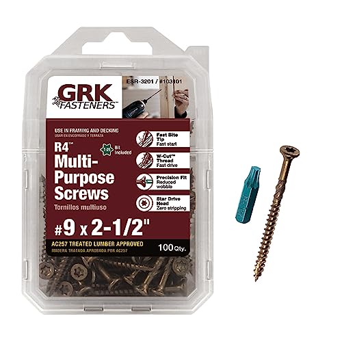 Tornillos  | Grk Fasteners 1311 R4#9 X 2-1/2″ Tornillos 1Ct Sujetadores Tornillos