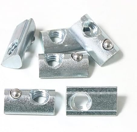 Tuercas en T  | 2 Paquetes de Tuercas en T de Acero con Rosca 5/16-18 y Resorte de Bola, Accesorios para Ranura en T para Perfil de Extrusión de Aluminio Sujetadores Tuercas en T