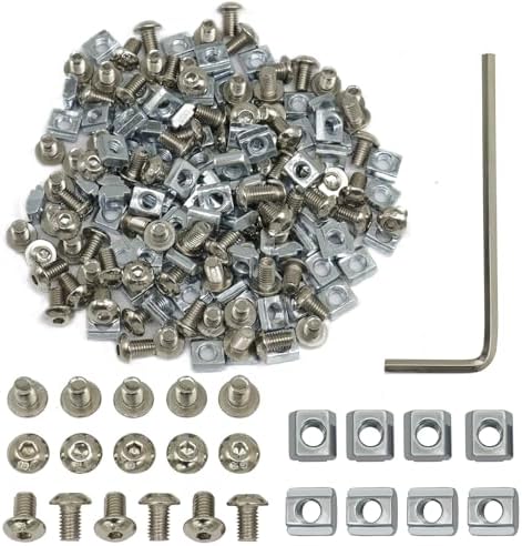 Tuercas en T  | 2 Piezas Kit de Tuercas en T de 2 Series 1 Pieza Tuercas en T M5 + 1 Pieza Tornillos de Casquillo Hexagonal M5X8Mm para Perfiles de Aluminio en T de 22 6Mm Sujetadores Tuercas en T