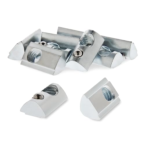 Tuercas en T  | 8020, 13040, Tuerca en T Autoalineante de Acero 5/16-18 con Resorte de Bola – Accesorios para Ranuras en T para Extrusión de Aluminio – Tuercas de Hardware (Paquete de 25) Sujetadores Tuercas en T