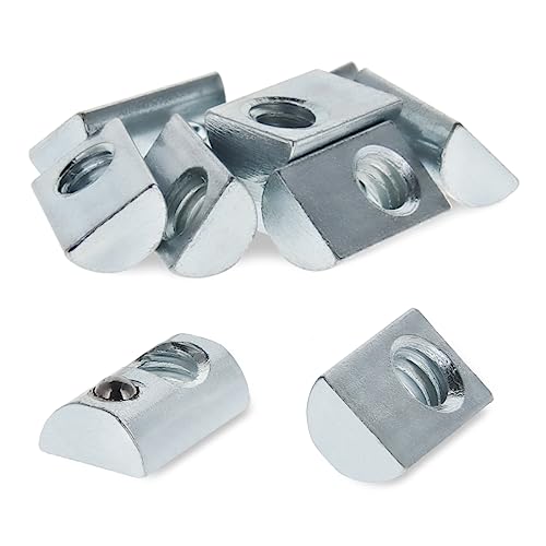 Tuercas en T  | 8020, 3923, 10 Series 1/4-20 Tuerca T de acero con resorte de bola – Accesorios para ranuras en T para extrusión de aluminio – Tuercas de hardware (10) Sujetadores Tuercas en T