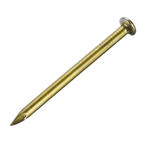 Uñas  | Clavos de acero al carbono con punta para pared, clavos de cemento de 60 mm (2.4″) y diámetro de varilla de 4 mm, tono bronce, 20 piezas. Sujetadores Uñas