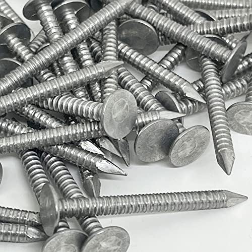 Uñas  | Clavos de Aluminio con Cabeza Anillada de 1.75" – Clavos para Tejas y Revestimientos – Clavos para Revestimiento de Vinilo y Aluminio & Molduras de Fascia – Clavo Anillado de Aluminio para Sujeción Segura – 1.75 Pulgadas (500) Sujetadores Uñas