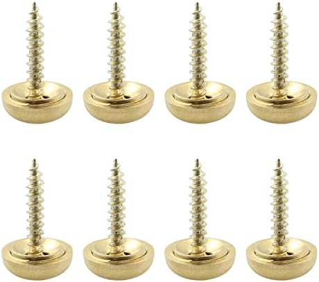 Uñas  | Tornillos para Espejo Yhxixi 8 Pcs 15 Mm Tornillos de Latón Dorado con Tapa para Espejo, Accesorios para Señales/Publicidad, Clavos, Hardware para Muebles de Construcción Sujetadores Uñas