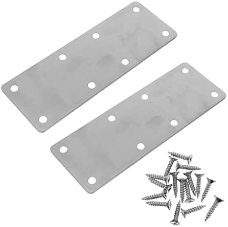 Frenos  | 2 Juegos de Soportes en Forma de L de Acero Inoxidable para Estantes, Soportes Metálicos de Reparación, Soportes en Forma de L de Alta Resistencia, Sujetadores de Estantes de Alta Resistencia, Placa de Reparación Plana, Sujetador Rectangular. Frenos Frenos