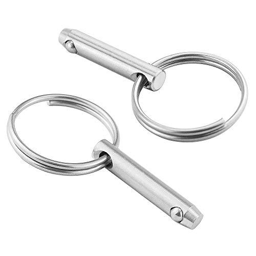 Clavos  | 2 Piezas de Pasador de Liberación Rápida, Diámetro .197″ (5 mm), Longitud Total 1.1″ (28 mm), Longitud Utilizable .71″ (18 mm), Acero Inoxidable 316 Completo, Pasador para Toldo Bimini, Hardware Marino Clavos Clavos