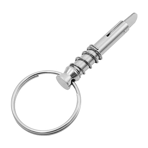 Clavos  | Paquete de 4 pines de liberación rápida de 1/4″ con cámara de caída y resorte – Construcción duradera de acero inoxidable 316, pin ideal para toldos Bimini y hardware marino (A) Clavos Clavos